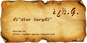 Ádler Gergő névjegykártya