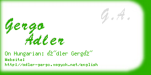 gergo adler business card